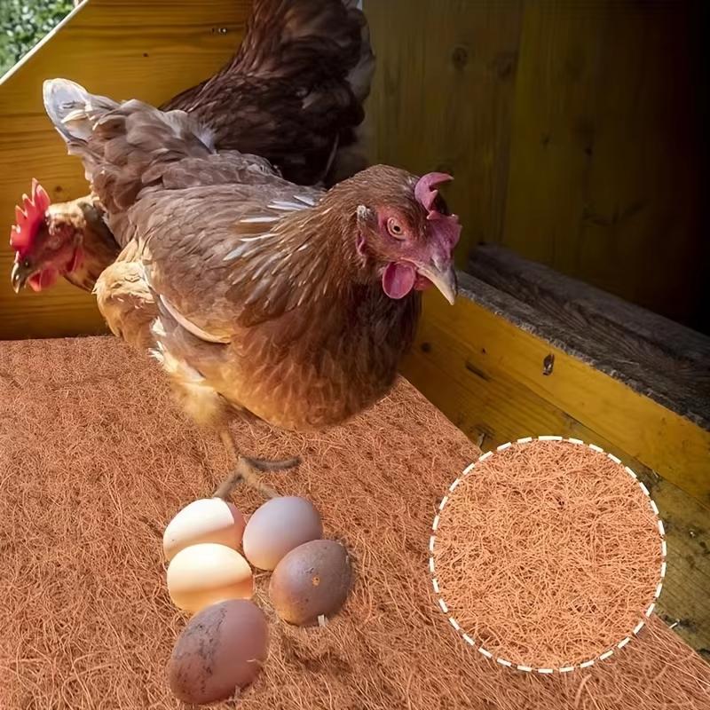 Eco-Friendly Coconut Coir & Palm Fiber Chicken Nesting Pads - Reusable Hens Bedding Mats for Egg Laying, Durable Poultry Coop