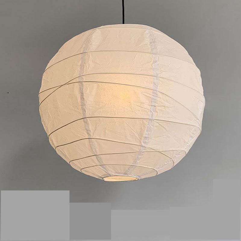 Designer Akari Noguchi Yong Long Pendant Lights LED E27 Wabi-sabi Round Ball Hanging Lamp for Living Room Sofas Table Bedroom