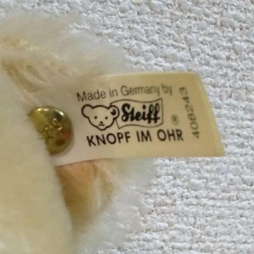 [USED] Steiff Teddy Bear * Snap Dickie * Mouth Opens and Closes * Head That Can Be Held In Hand Moves!