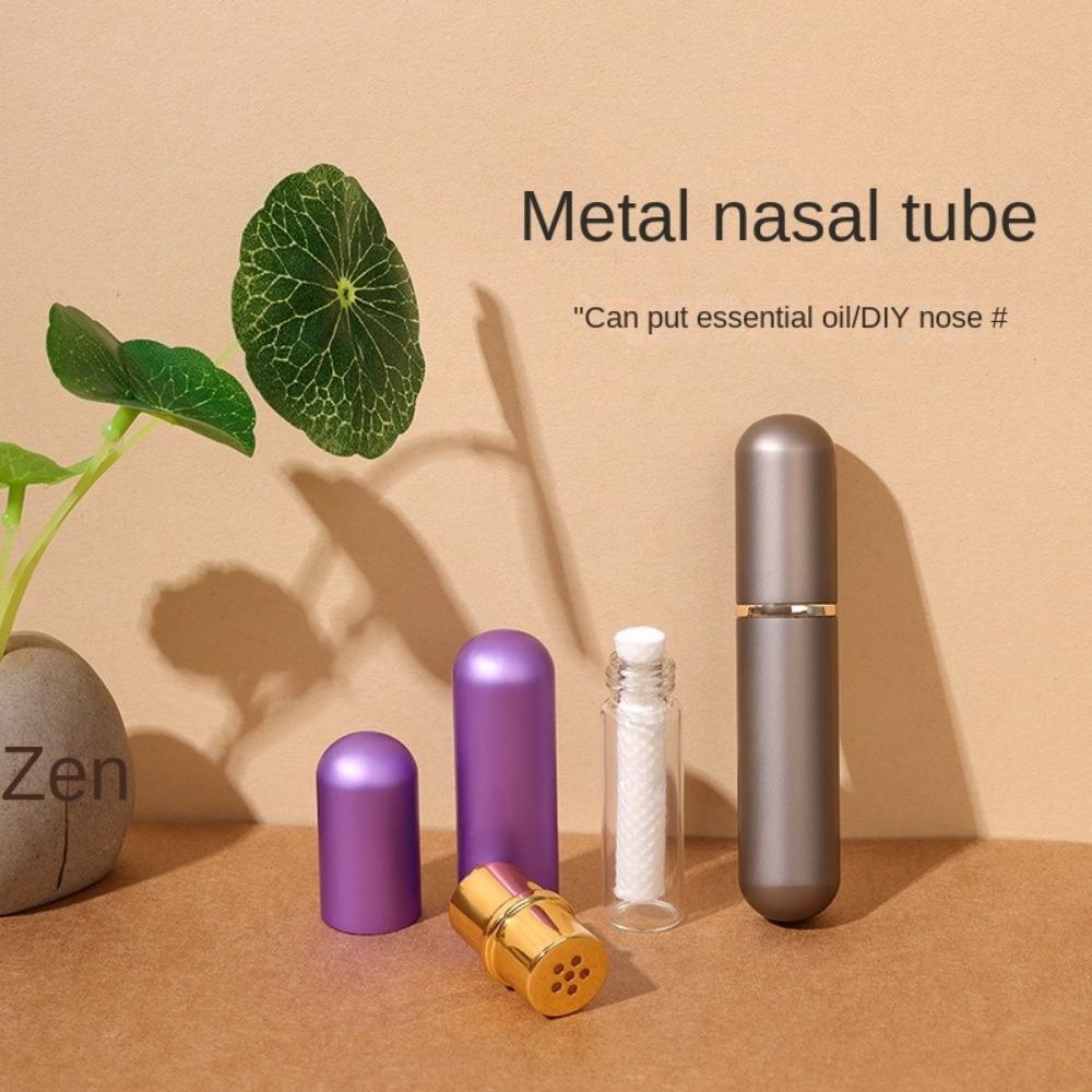 Replacement Aluminum Nasal Inhaler Colored Empty Tubes Aromatherapy Inhaler  For Essential Oil