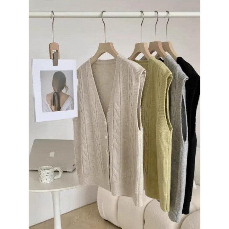 Early Spring Women's Knitted Vest Sleeveless Design Feel External Sweater Tank Top