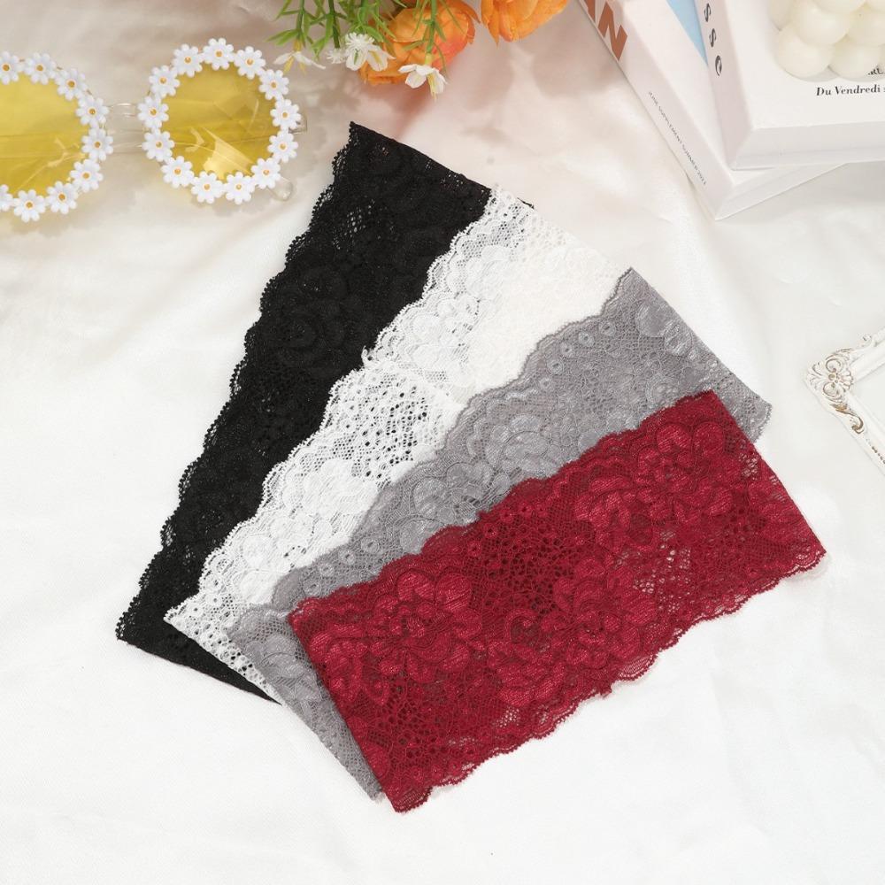 Elastisches Stirnband Hohl-Strick-Kopfband Kappe Mode Netz Spitze Haarband Damen Mädchen Kopfschmuck