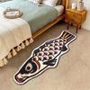 VIKAMA Creative Koi Carpets - Curved Dormitory Bedside Rug for Bedroom - Soft and Slip-resistant Floor Mat for Home Decoration