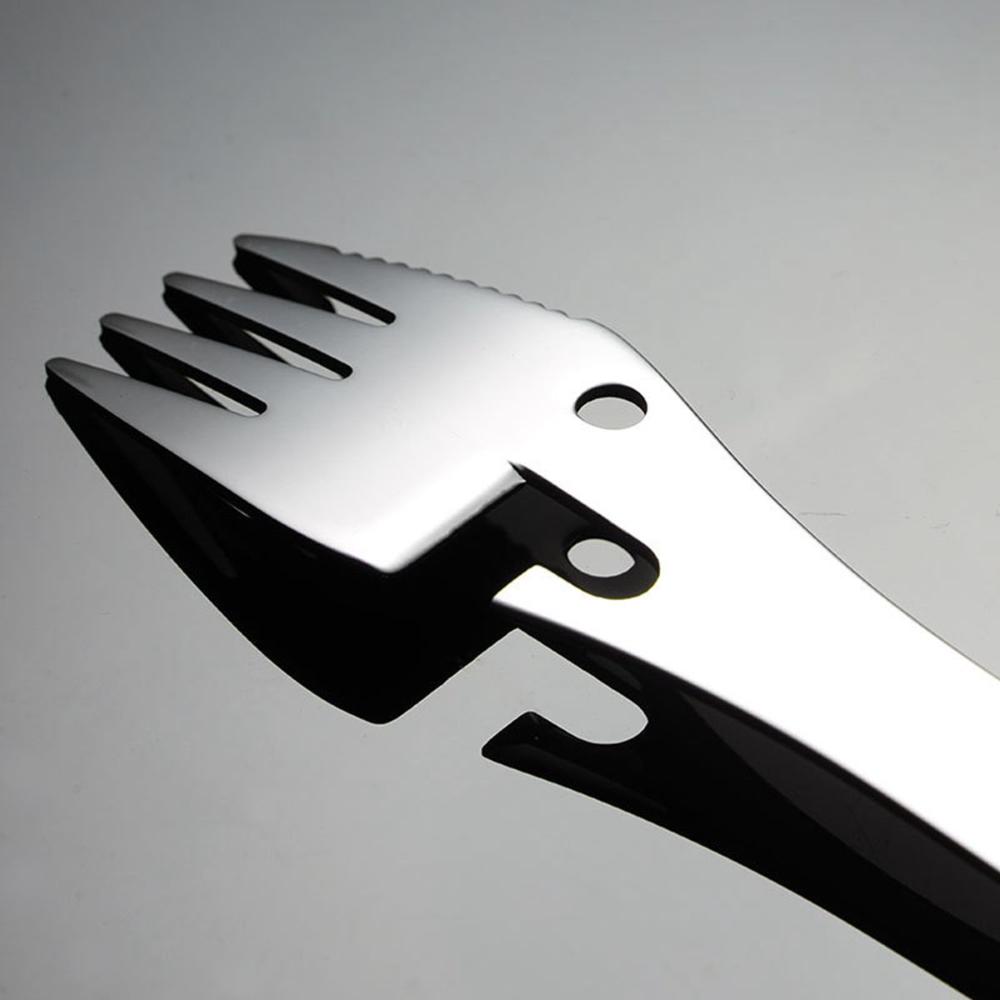 Travel Picnic Portable Can Opener Outdoor Stainless Steel Spork Tableware Spoon Fork