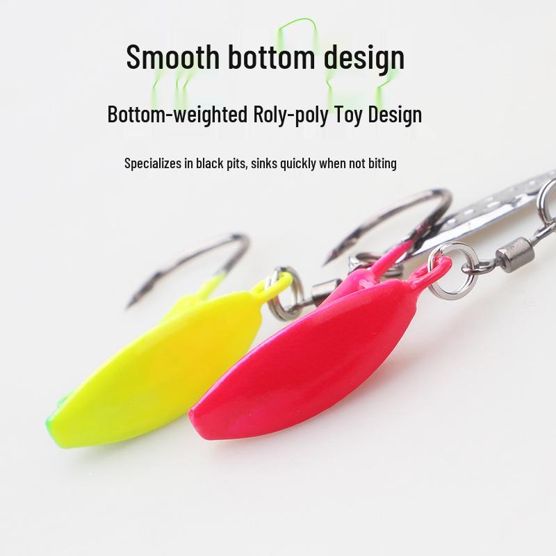 Anti-Hang Rotating Sequin Jig Head Hook with Soft Bait for Bass and Mandarin Fish