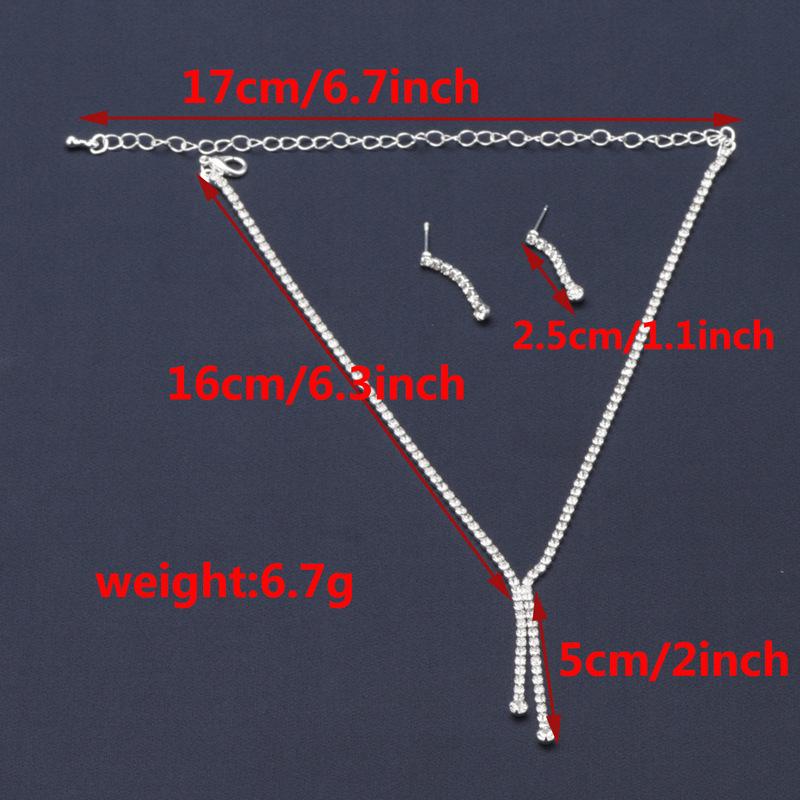 2024 Versatile Bridal Rhinestone Necklace & Stud Earrings Set