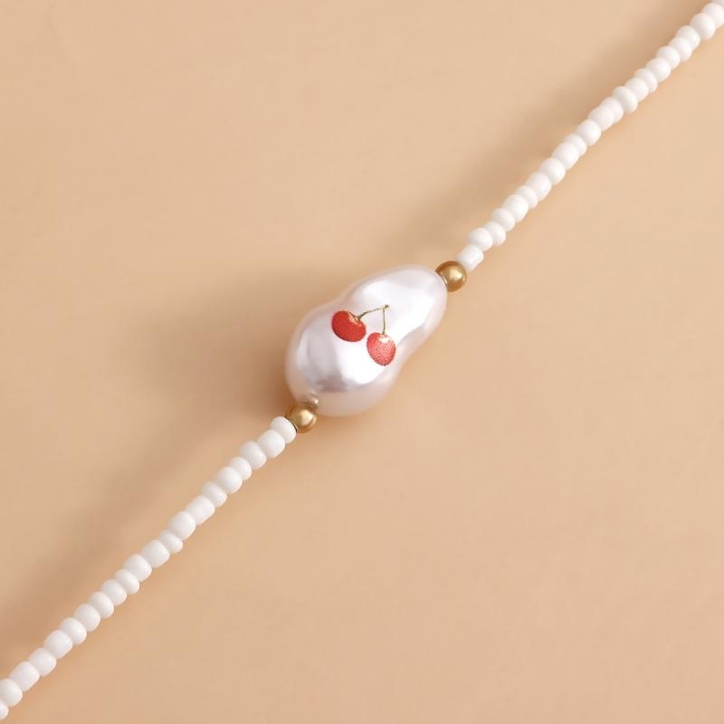 Baroque Simulated Pearls Necklace Short Clavicle Chain Necklace Bohemia Jewelry Dainty Clavicle Chain for Women Girl