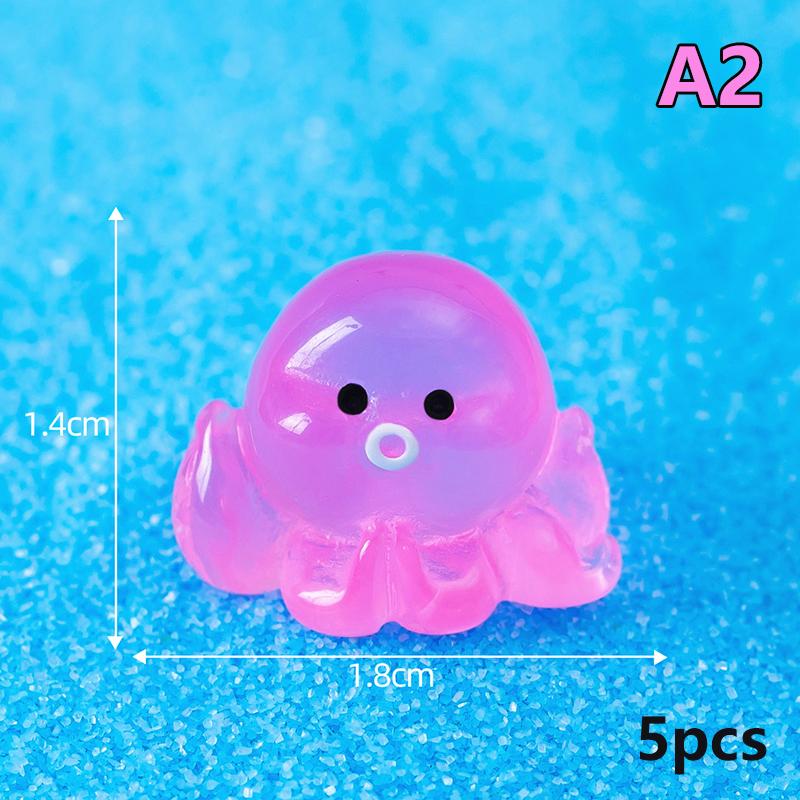 

5 шт. Кавайный светящийся разноцветный осьминог Мини-осьминог Смола Животное Домашний декор Фея Сад Сделай сам Кукольный домик Аксессуары для украшения