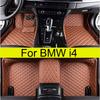 Car Floor Mats For BMW I4   Auto Leather Waterproof Luxury Foot Pads Automobile Carpet Cover Interior Accessories