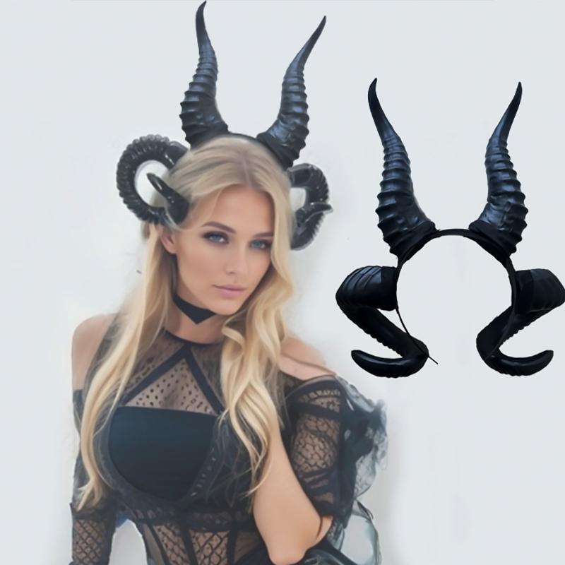 Modern Devil Horns Headband Unisex Headgear Halloween Outfit Festive Occasion Gear Theme Party Supply