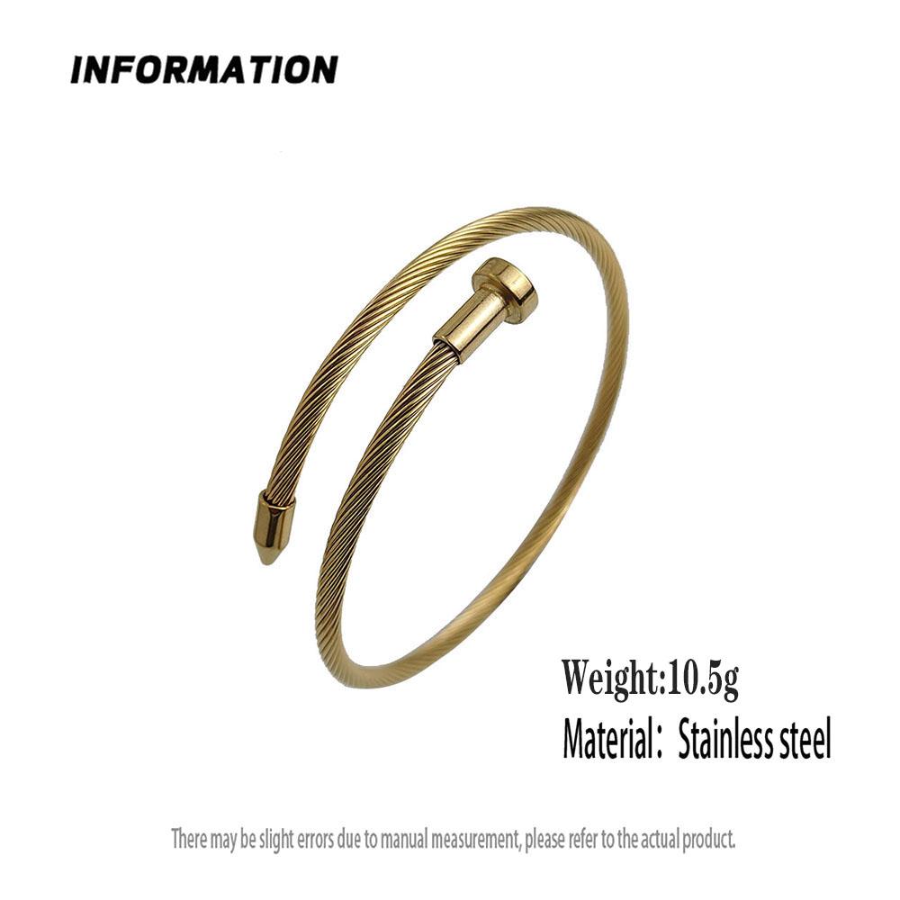 Charming gold-plated 18K stainless steel thorn nails women's bracelet, high quality waterproof jewelry, wedding party gift