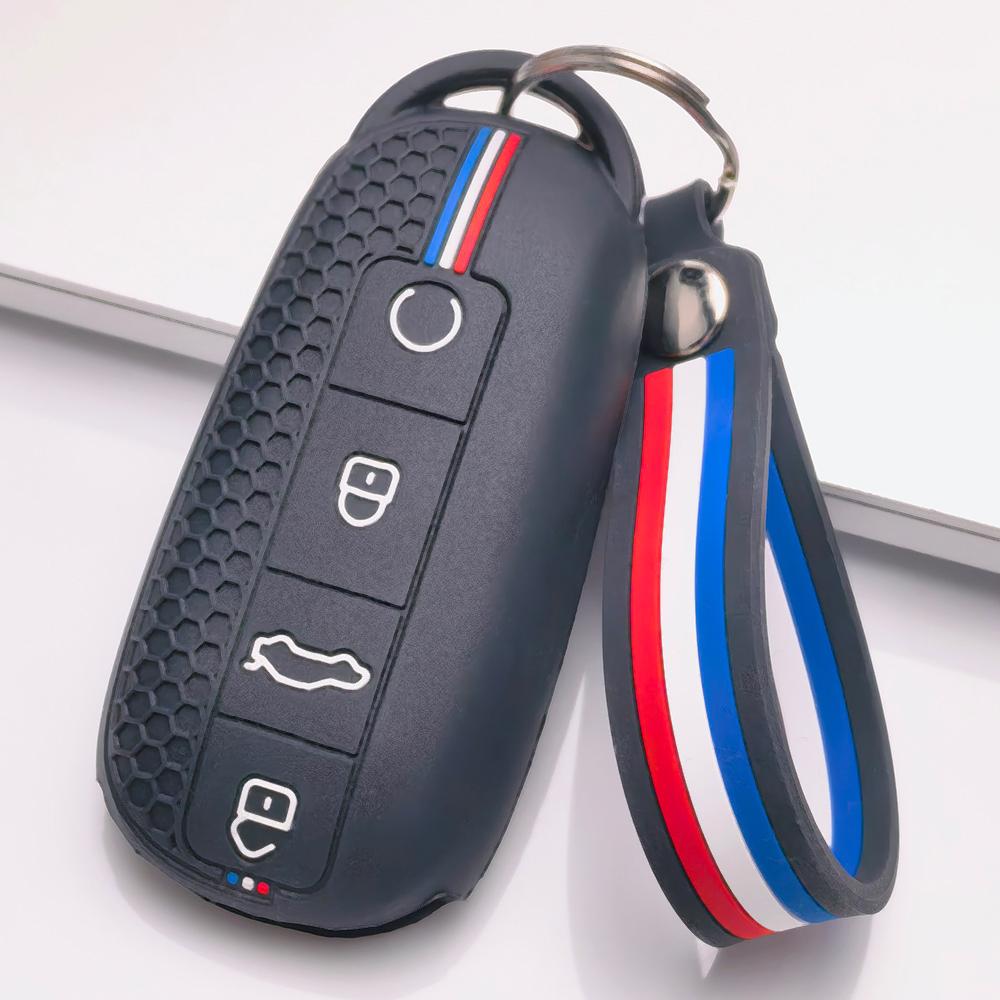 Honeycomb Silicone Key Fob Strap for Chery Tiggo 7 Pro Arrizo 8 OMODA 5 Jetour Traveler Honeycomb Texture Racing Stripe Detachable Keychain Holder