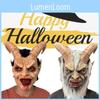 Terrifying Latex Lucifer Mask With Horns For Halloween Festivals And Costume Parties