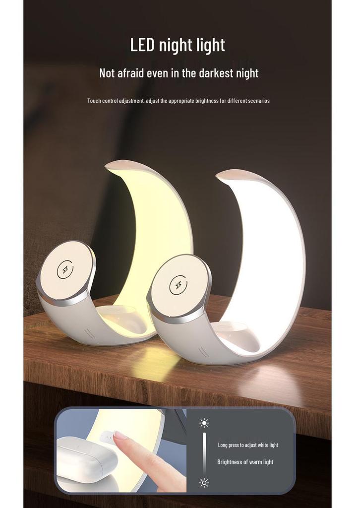 Intelligente LED-Schreibtischlampe mit 7 Farben, 4-in-1 kabellosem Ladegerät und magnetischer Saugvorrichtung 15W Ständer