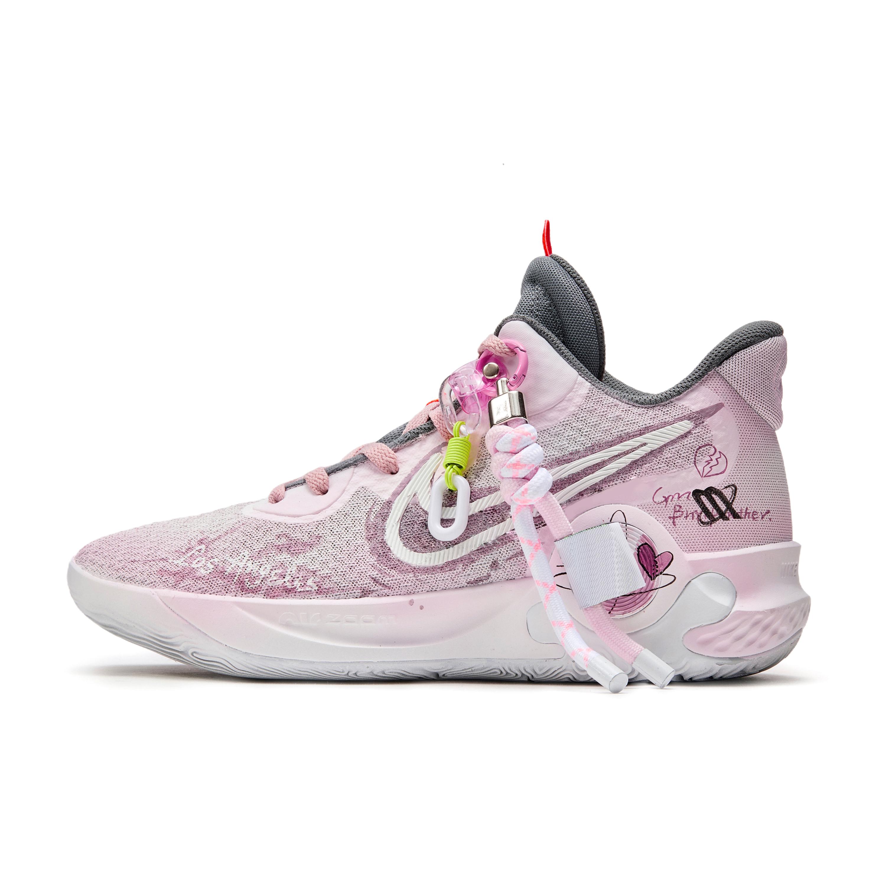 

Nike KD Trey 5 IX Ic77 Fluttering Heartfelt Thoughts Abrasion Resistant Mid top Basketball Shoes Unisex Pink White CW3402-011(Team623-) 43