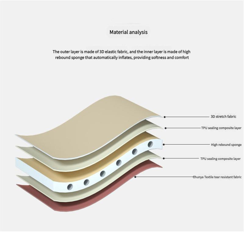 Self Inflating 3D Foam Pillow Portable Camping Travel Pillow Lightweight Compact Neck Support for Outdoor Rest Tent Sleep