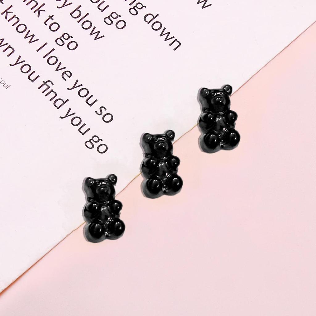 10pcs Resin Candy Color Bear Charms Pendant Beads for Necklace Bracelet Jewelry Making
