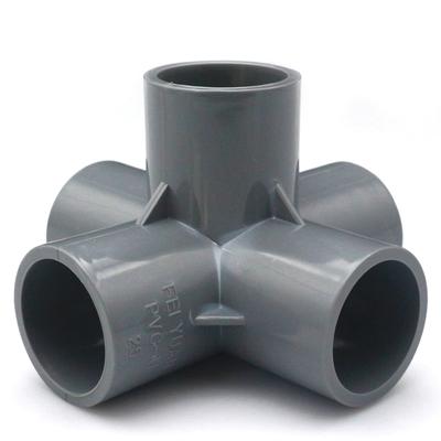 Raccordi per Tubi in PVC Grigio Solido Fai da Te Gomito Dritto Gomito a T Uguale Connettori Giunto in Plastica Tubo Accoppiatore Adattatore 3/4/5/6 Vie