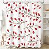 Modern Decorative Shower Curtain Waterproof Bathrooms Decor Redberry Print Home Improvement Decorations for Bathroom White Round