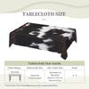 Cow Print Tablecloth Black Brown Cowhide Pattern Cattle Animal Fur Western Farmhouse Table Cover