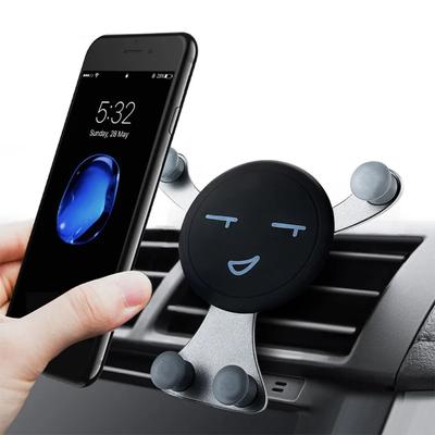 Soporte para teléfono de coche por gravedad con clip para ventilación de aire, montaje de cara sonriente, soporte para móvil, soporte GPS para teléfono