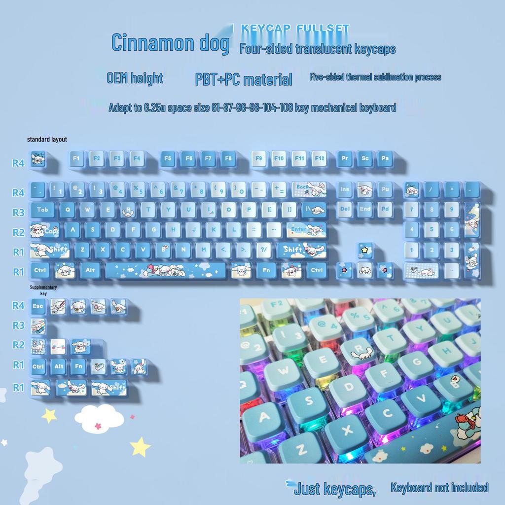 Four-Sided Translucent Color Keycaps for Customized Mechanical Keyboard