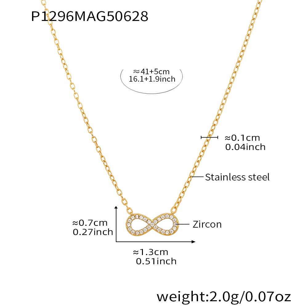Qiong Yao 18K Gold Plated Zirconium Clavicle Necklace – Stylish 8-Shaped Design