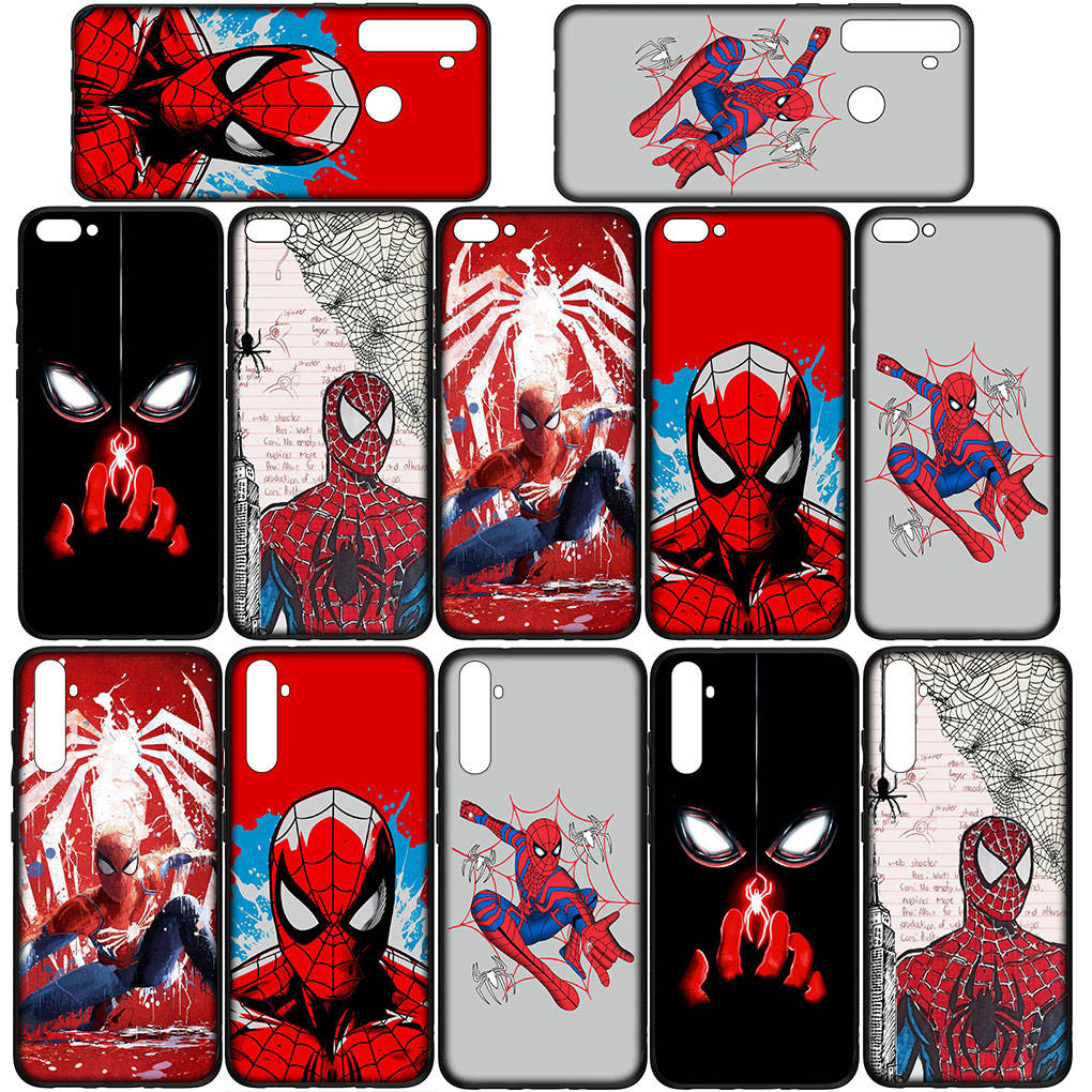 Etui na iPhone 15 14 Xiaomi Redmi Note 13 12 11 Pro Max X 8 7 9 XR Samsung Galaxy S24 S23 10 OPPO A15 Huawei Cartoon Spider Man Spiderman Phone Case
