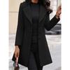 Women's Coats Solid Color Mid Length Jackets Straight Tube Single Breasted Suit Collar Outerwear Trendy Autumn Winter