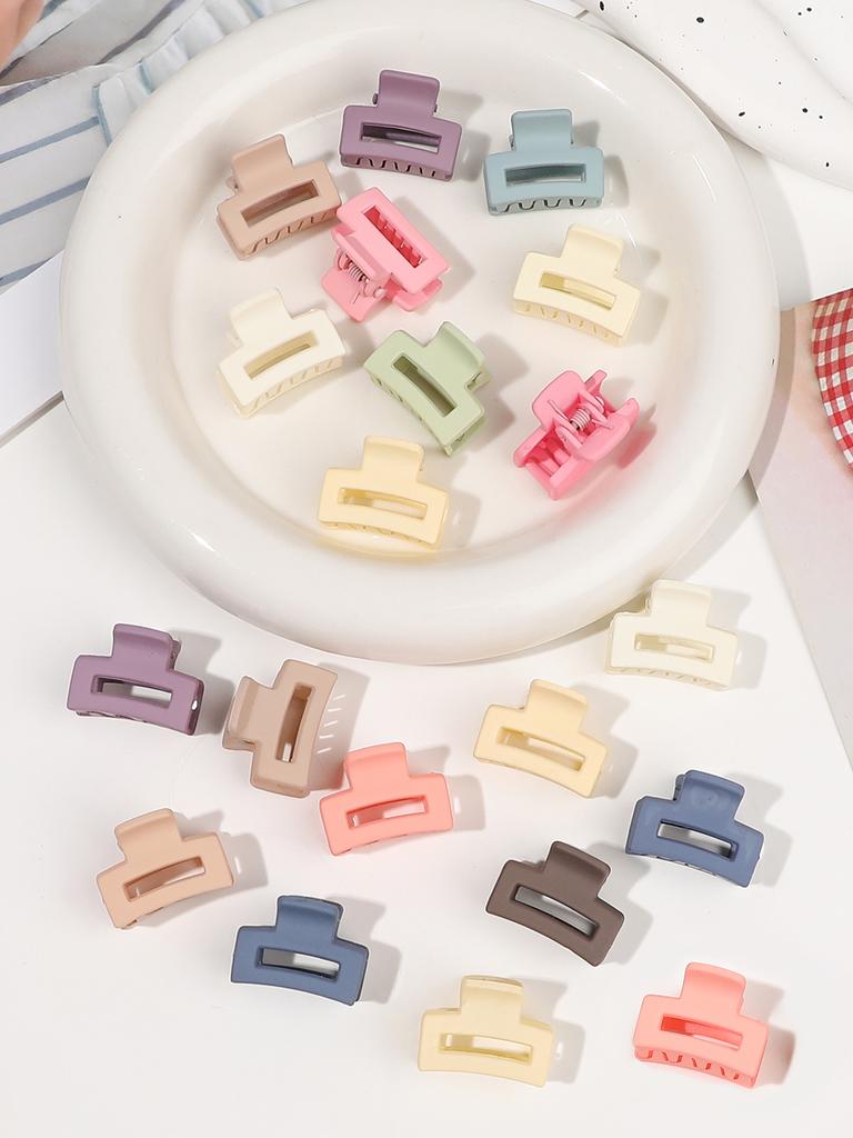 20 szt. Mini Kolorowe Kwadratowe Klipsy do Włosów dla Kobiet Włosy Grube Cienkie, Mocne Trzymanie Matowe Klipsy Bananowe Antypoślizgowe Wsuwki do Włosów Klips Szczękowy