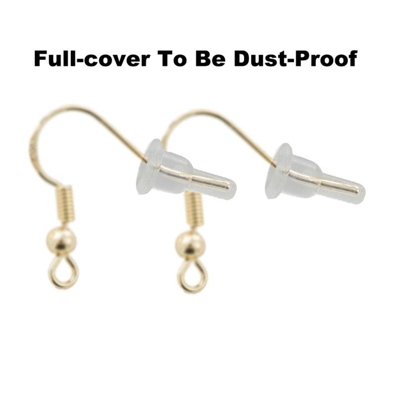 Non-slip 50x Soft Clear Earring Backings Silicone Rubber Safety Pads Backstops Replacement for Earring Studs Hoop DIY