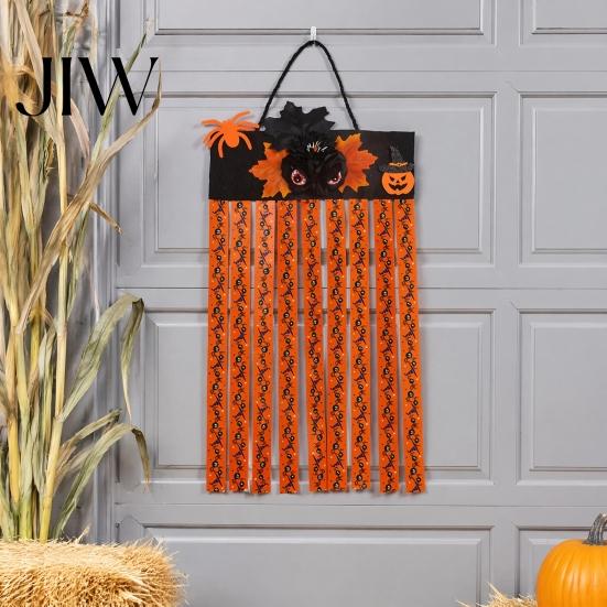 Non-woven Fabric Holiday Wall Decoration Halloween Rag Flag Banner, Pumpkin Maple Leaf Flower Ribbon Hanging Lightweight Hemp Rope Door Sign