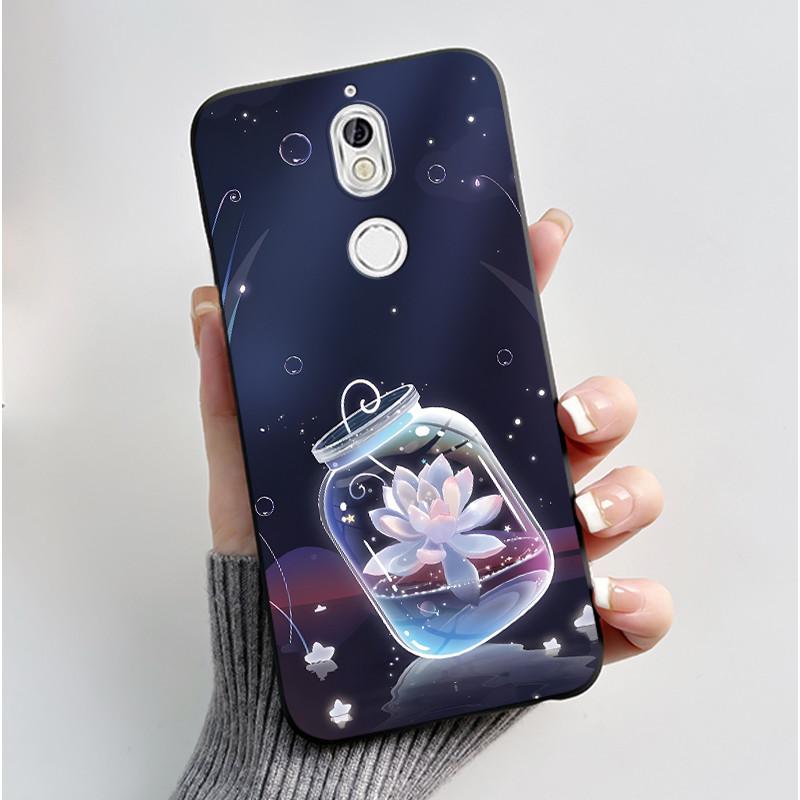Case For Nokia 7 Phone Casing For Nokia 7 Plus Back Cover Trendy Soft Silicone Shockproof Black Case Milk Tea Rabbit Pattern