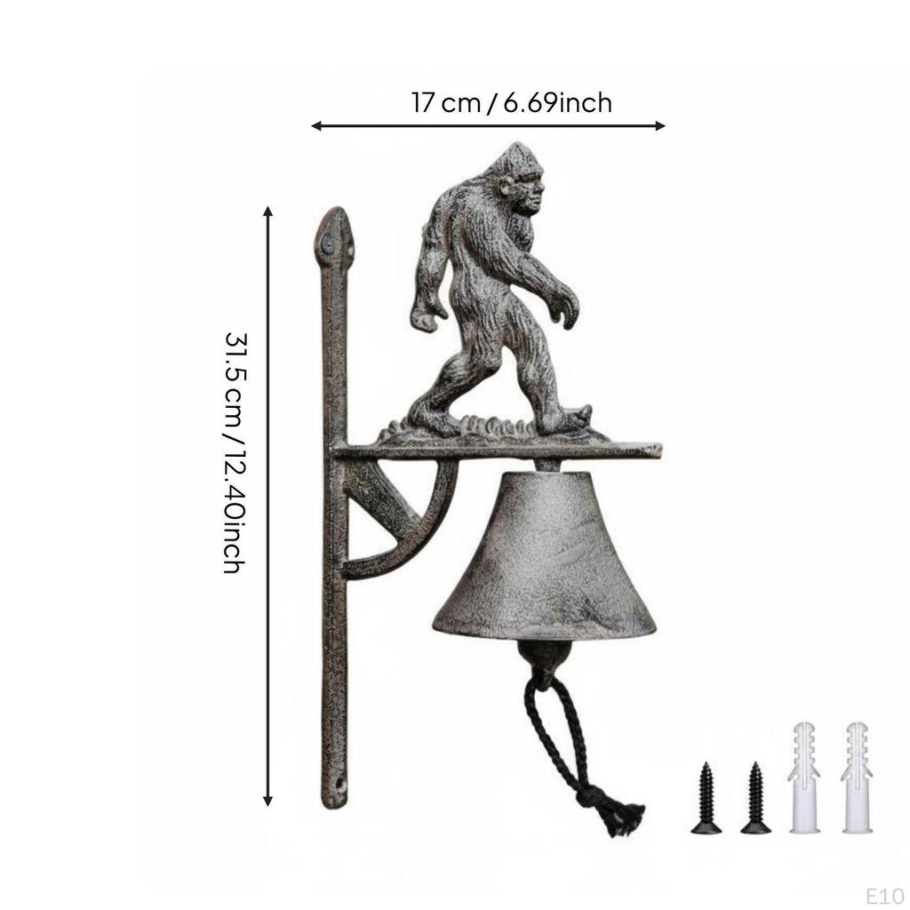 Rustic Cast Iron Chime Bell Decorative Wall Art Outdoor