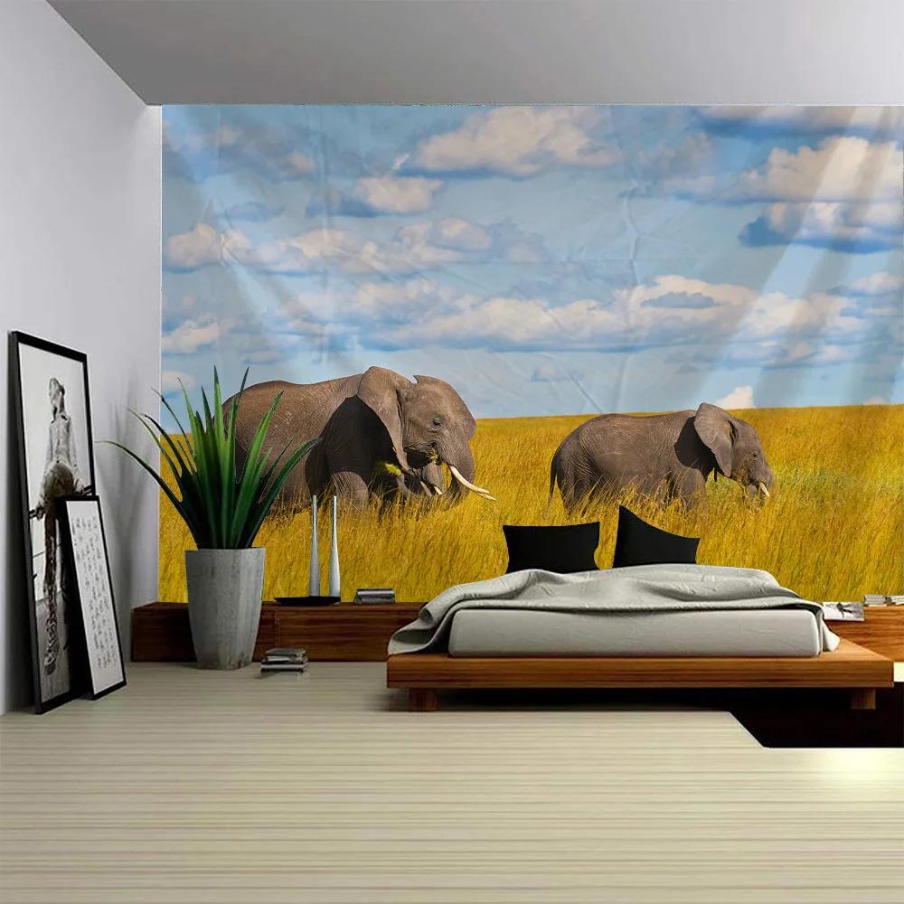 Elephant Mandala Tapestry Wall Hanging Abstract Psychedelic Witchcraft Bohemian Hippie Tapiz Living Room Home Decoration