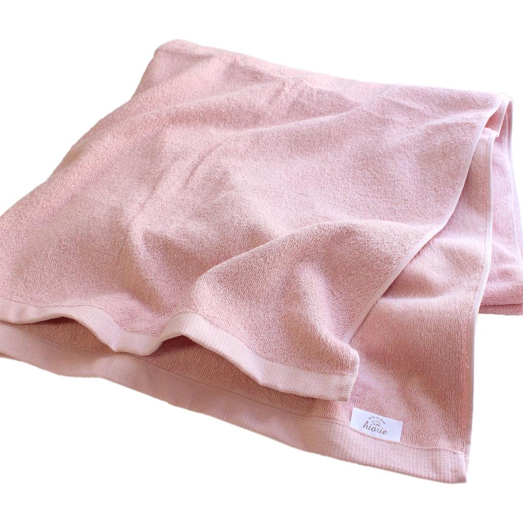 hiorie Bath Made in Solid Senshu Large 180 x 90 cm Hotel-Style Towel, Large, Extra-Large, Japan, Absorbent, 100% Cotton, Color, Towel, Towel, (Peach