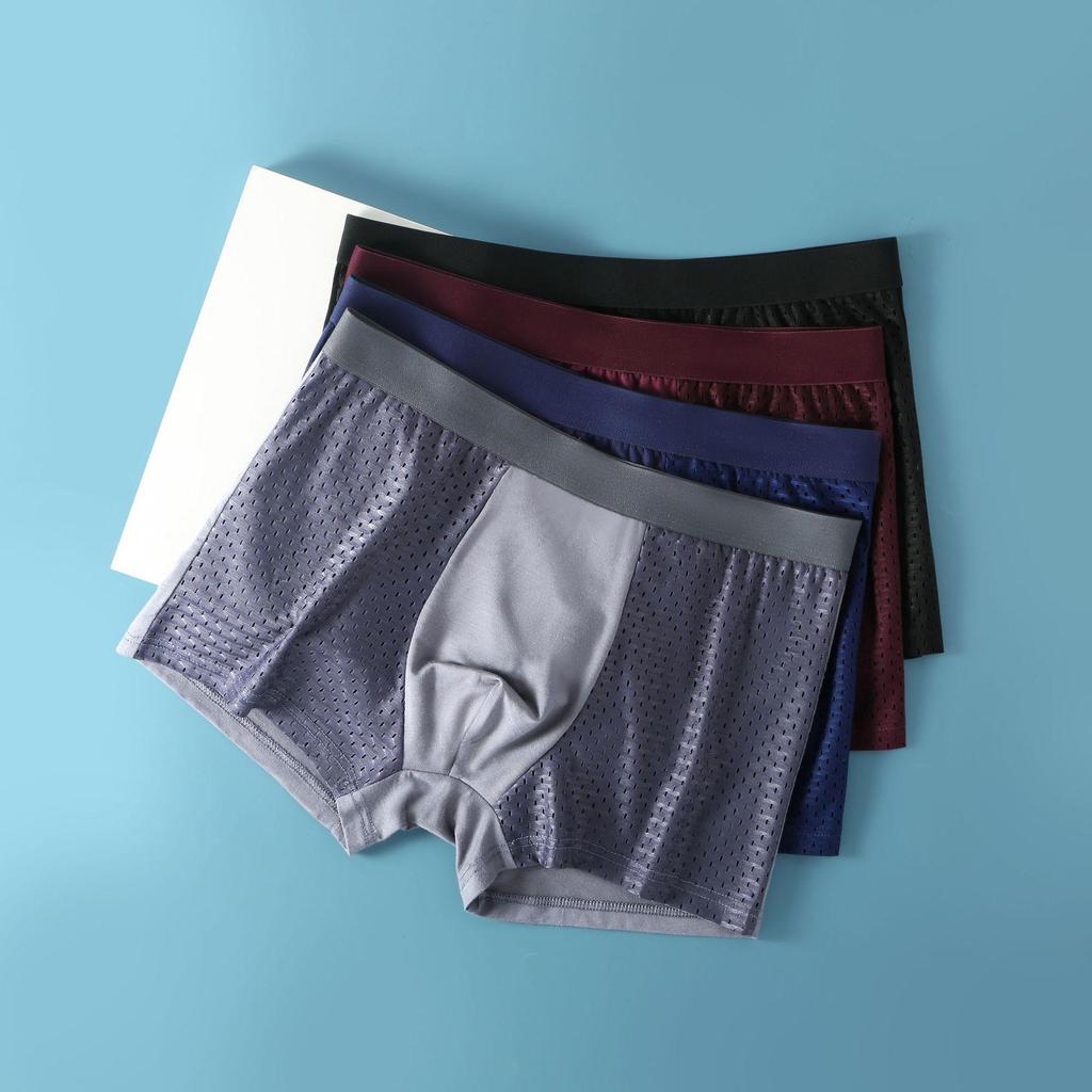 Herren Nahtlose Eis Seide Mesh Boxer Briefs - Atmungsaktiv & Kühl Sommerbekleidung