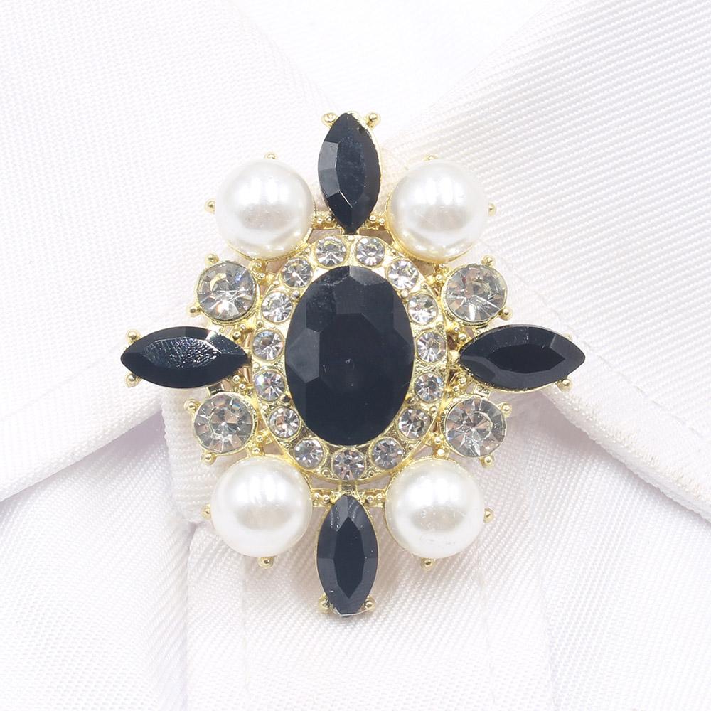 New 1pcs35 * 40MM Pearl Water Diamond Glass French Shirt Cufflink Set DIY Simple Cufflink Wedding Clothing Accessories