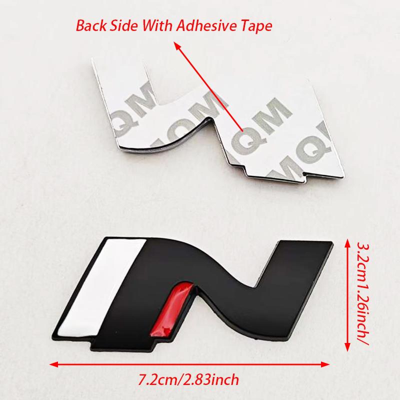 HWCB2 3D Metall Auto Styling N Logo Plakette Heckklappe Kofferraum Emblem Aufkleber Decal Für Hyundai i20 i30 Sonata Kona Elantra Tuson Zubehör