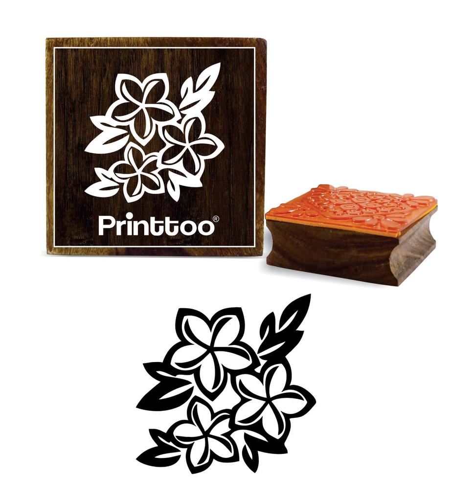 Printtoo Wooden Floral Rubber Stamp Square Scrap-booking Craft Textile Stamps-2 X 2
