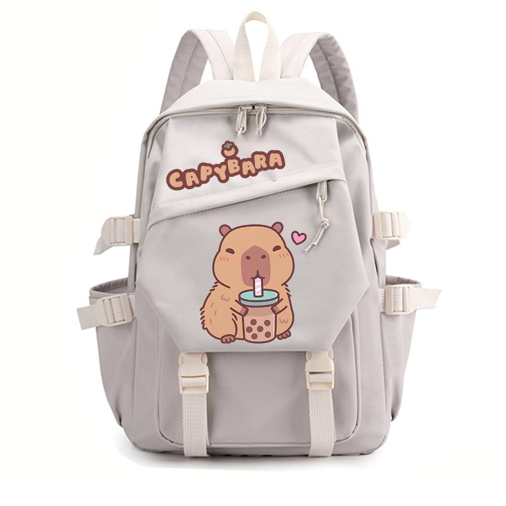New Kapibara Cute Cartoon Peripheral Printing Student Schoolbag Cross-border Trend Burden Reduction Large-capacity Backpack