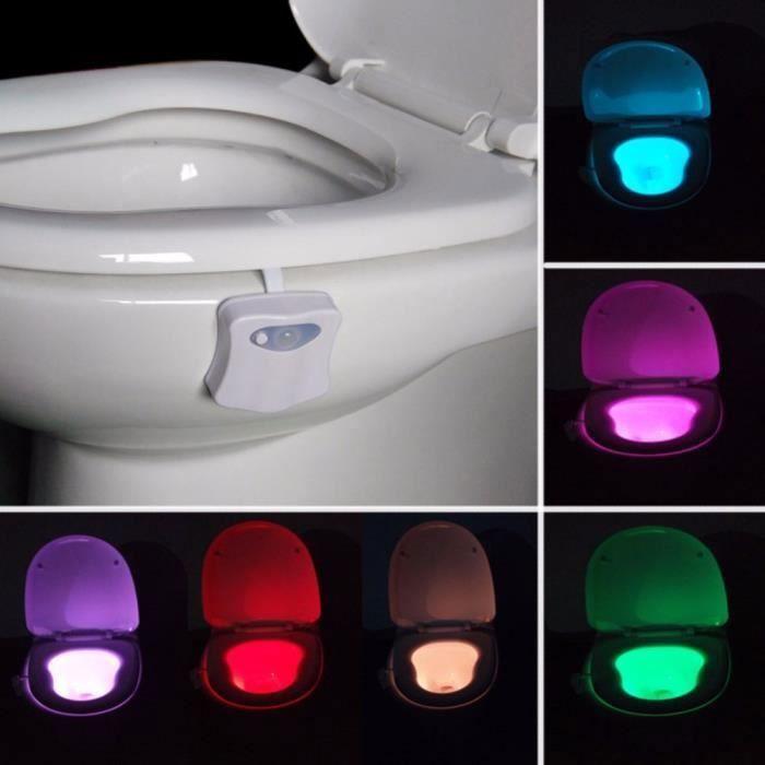 

Intelligent Salle De Bains Wc Veilleuse LED Corps Activé Par le Mouvement Sur/Off Siège Capteur Lampe 8 Couleur Toilettes lampe-keep