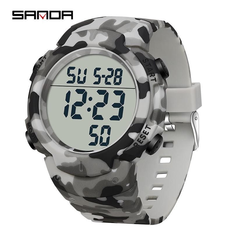 Sanda Men s Multifunctional Outdoor Sports Luminous Waterproof Watch with Alarm