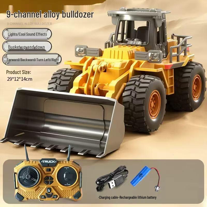 Free Shipping Remote Control Alloy Excavator, Engineering Vehicle, Dump Truck & Bulldozer Toy for Kids