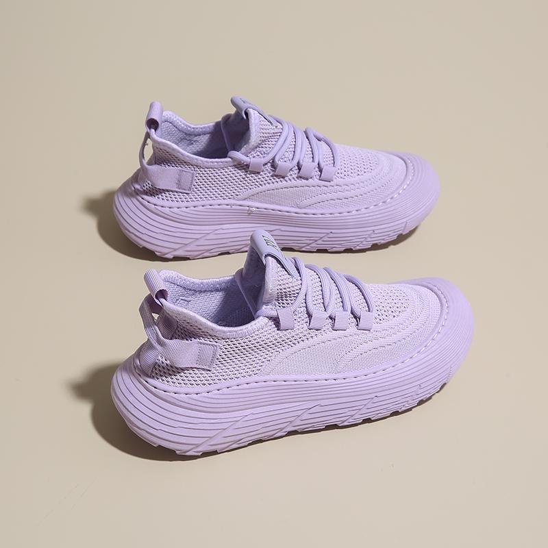 Purple Womens Lightweight Summer Sports Shoes Soft Soled Fitness Jump Rope Running Flats Anti Shock Student Casual Sneakers Mesh