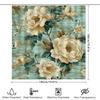 Vintage Style Shower Curtain With Floral Print Cream White Peony Design Decorative Bathtub Liner For Bathroom Home Accessories A