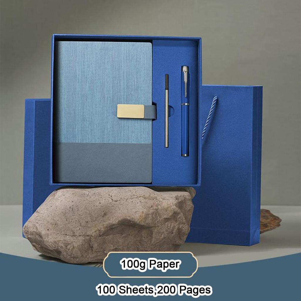 A5 leather buckle business notebook, work meeting record book, subject notebook, thickened student diary, souvenir, 100 sheets 200 pages