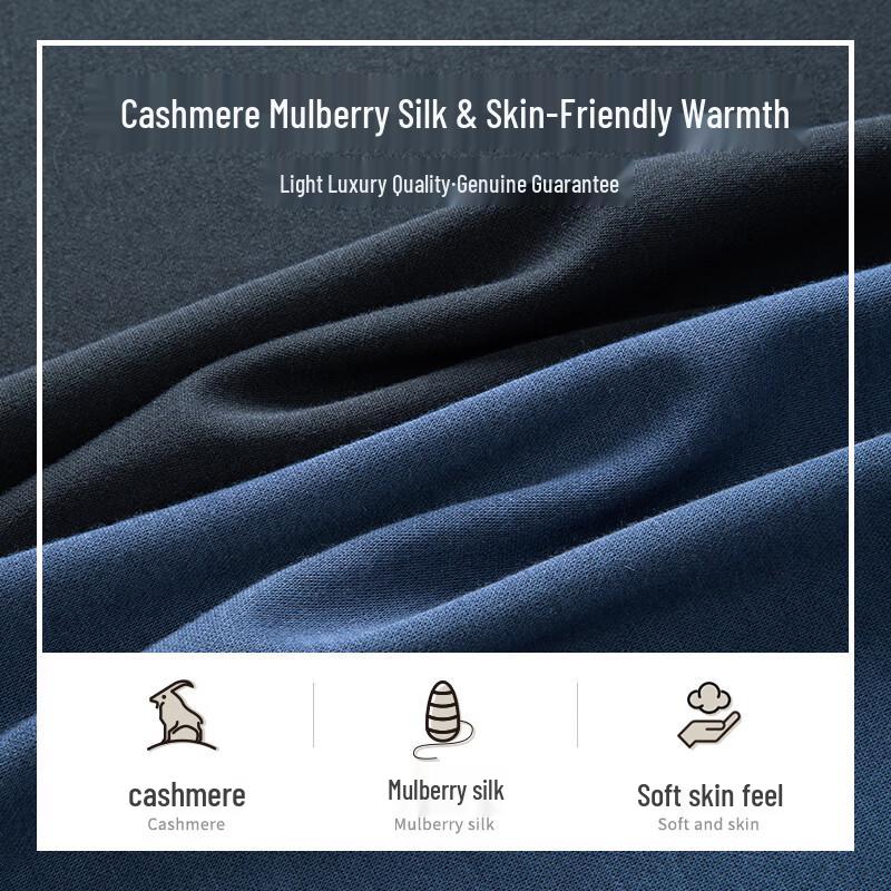 Pánské polo tričko s dlouhým rukávem MONTAGUT ze směsi kašmíru a hedvábí