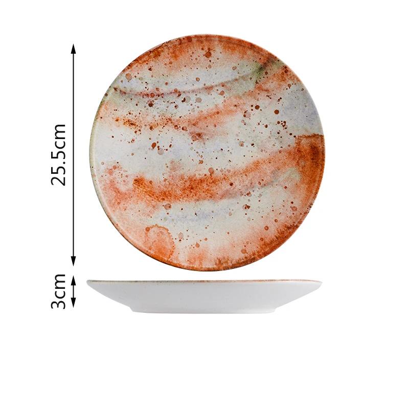 Leichter Luxusstil Farbe Keramikteller Restaurant Desserts Salatteller Köstliche Gerichte Teller Kreatives Haushaltsgeschirr