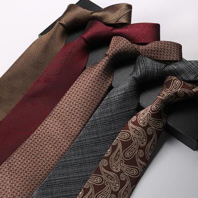 Krawatte Herren Vintage Business Wide Edition 8Cm Polyester Jacquard Streifen Kleid Hochzeit Bräutigam Karriere Arbeit